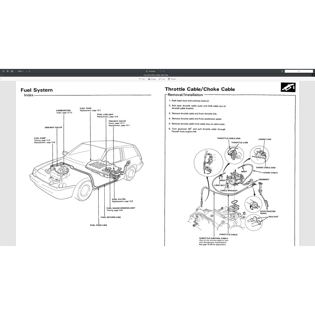 HONDA CIVIC 3 (1984-1987) SERVICE WORKSHOP MANUAL