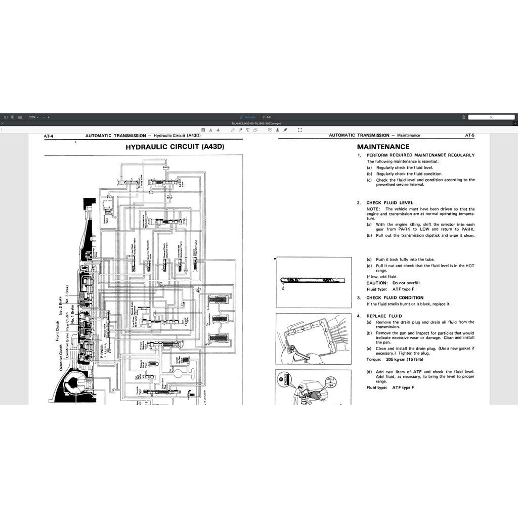 TOYOTA HIACE H50/60/70 (1982-2007) SERVICE WORKSHOP MANUAL