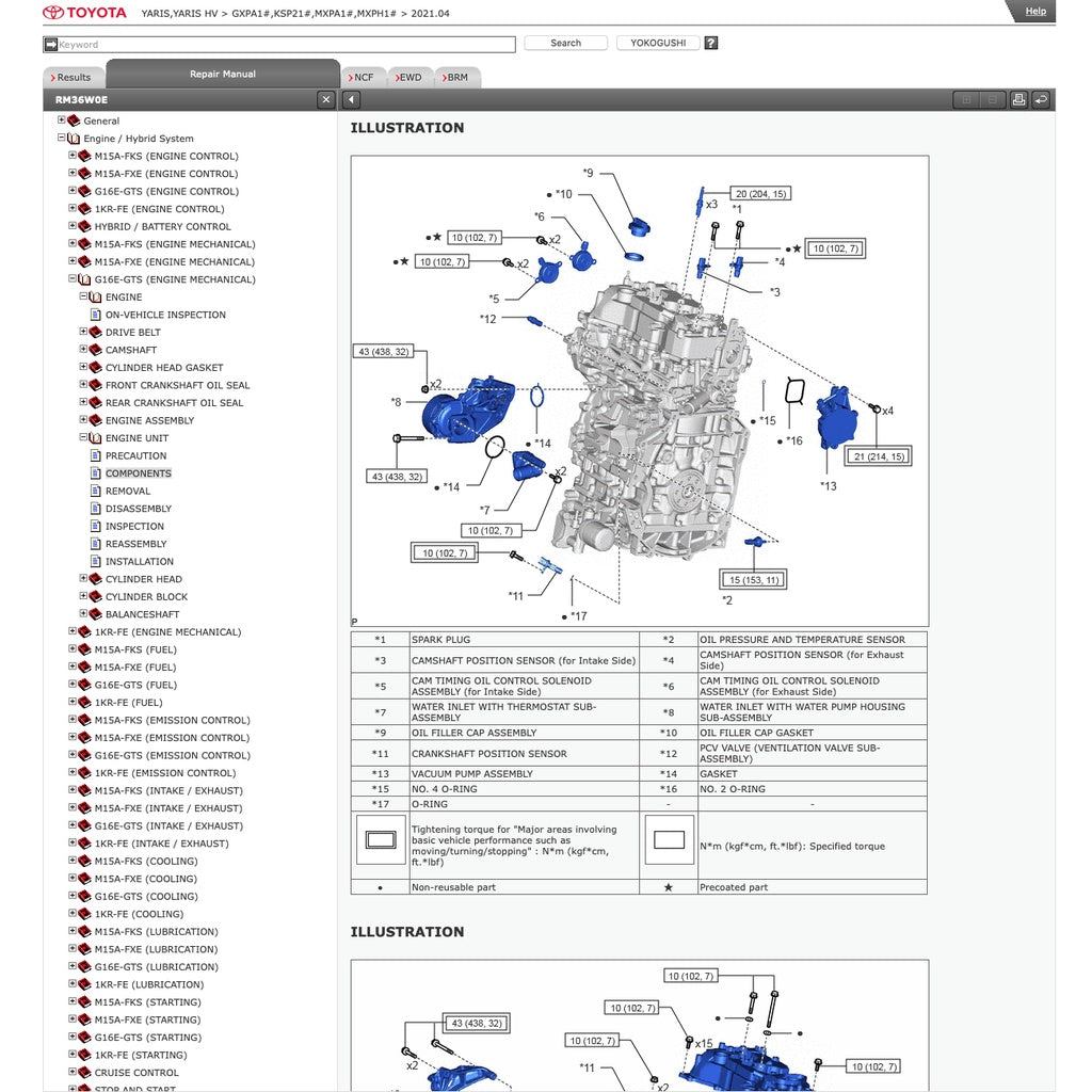 TOYOTA GR YARIS GR (2020+) SERVICE WORKSHOP MANUAL