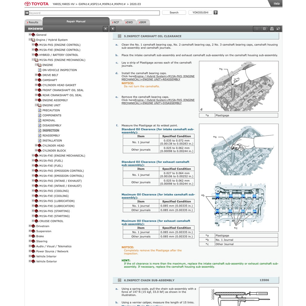 TOYOTA YARIS XP210 (2020+) SERVICE WORKSHOP MANUAL