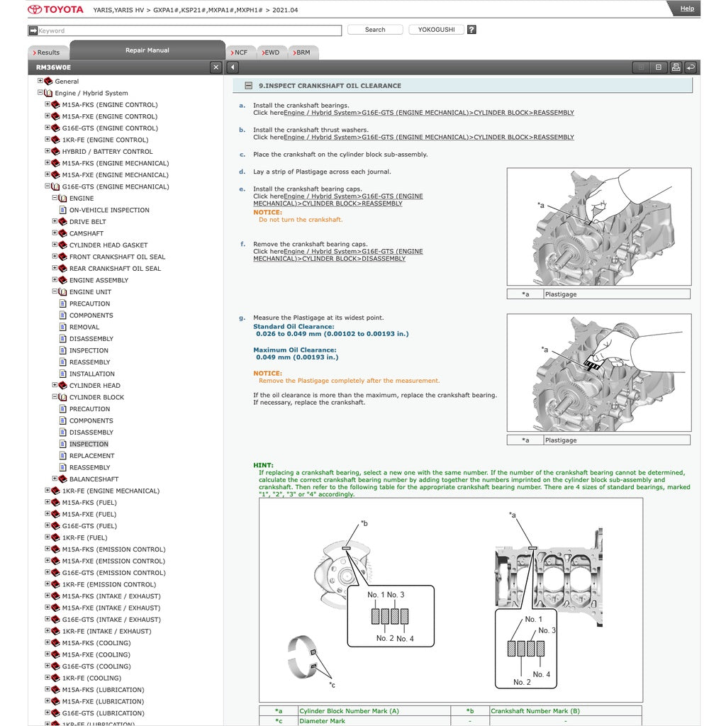 TOYOTA GR YARIS GR (2020+) SERVICE WORKSHOP MANUAL