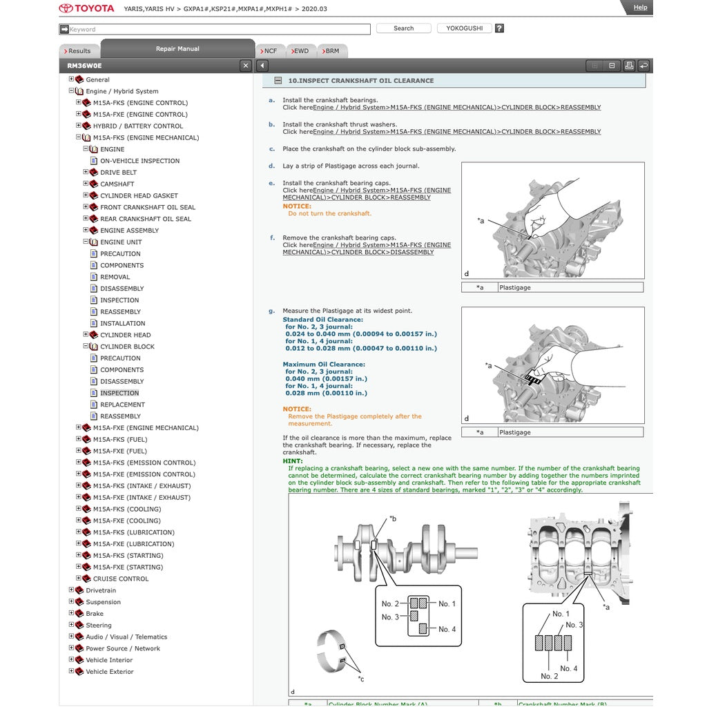 TOYOTA YARIS XP210 (2020+) SERVICE WORKSHOP MANUAL