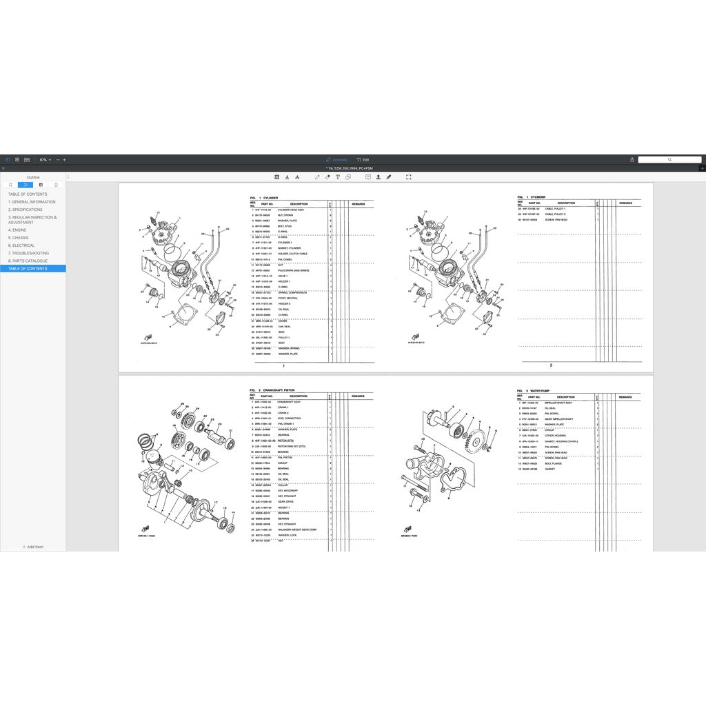 YAMAHA TZM150 4HF1/2 (1994+) SERVICE WORKSHOP MANUAL + PARTS CATALOGUE