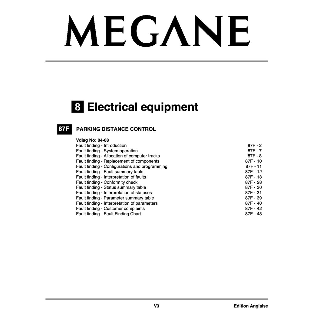 RENAULT MEGANE II X84 (2003-2009) SERVICE WORKSHOP MANUAL