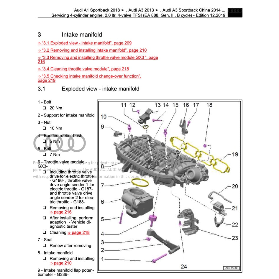 AUDI ENGINE SERVICE WORKSHOP MANUAL