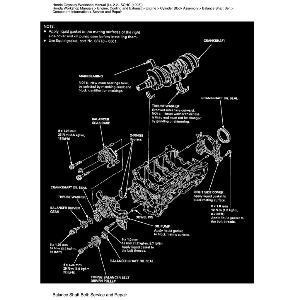 HONDA ODYSSEY RA 1/2/3/4/5 (1994-1999) SERVICE WORKSHOP MANUAL