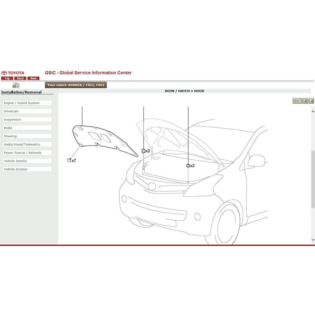 TOYOTA AVANZA F650/F651/F654 (2011-2018) SERVICE WORKSHOP MANUAL