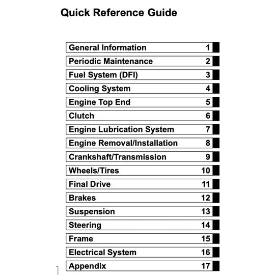 KAWASAKI Z1000 (2010-2013) SERVICE WORKSHOP MANUAL + OWNER'S MANUAL
