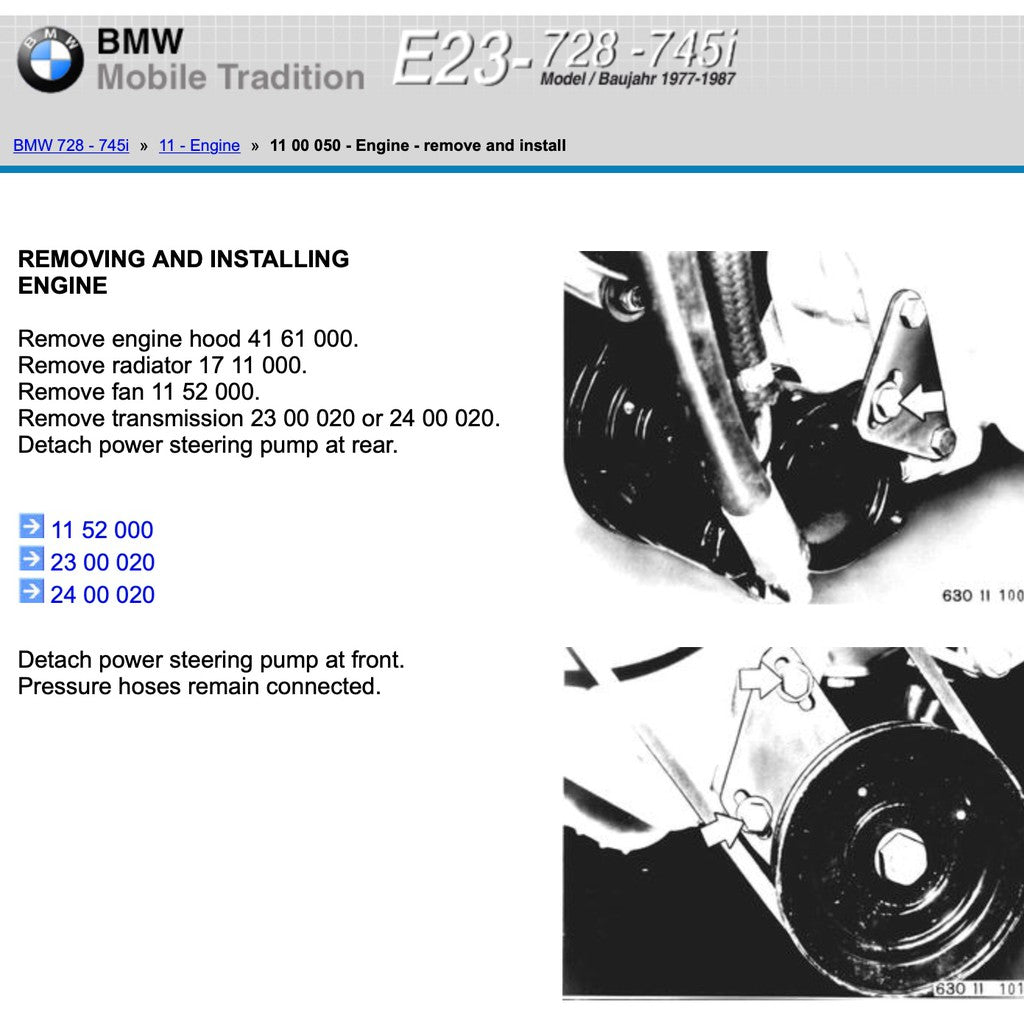 BMW 728-745i E23 (1977-1986) FACTORY SERVICE REPAIR WORKSHOP MANUAL