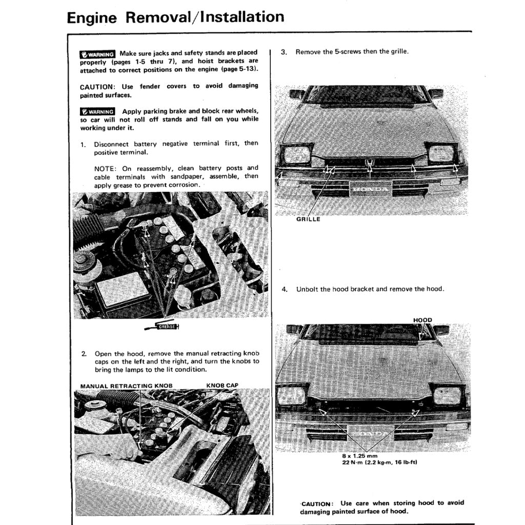HONDA PRELUDE AB B1-6 BB (1982-1986) SERVICE WORKSHOP MANUAL
