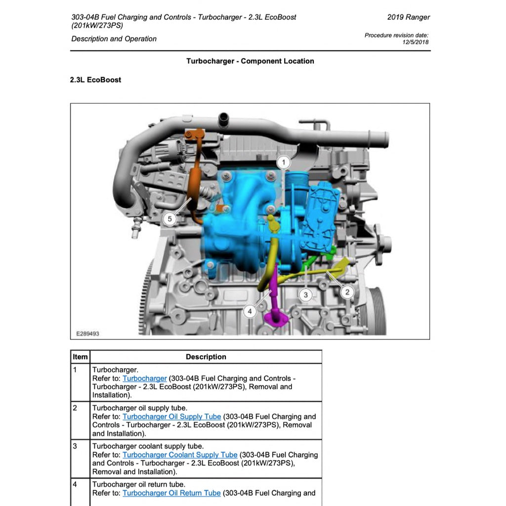 FORD 2.3L ECOBOOST ENGINE SERVICE WORKSHOP MANUAL - Ford Ranger/ Ford Mustang/ Ford Focus RS