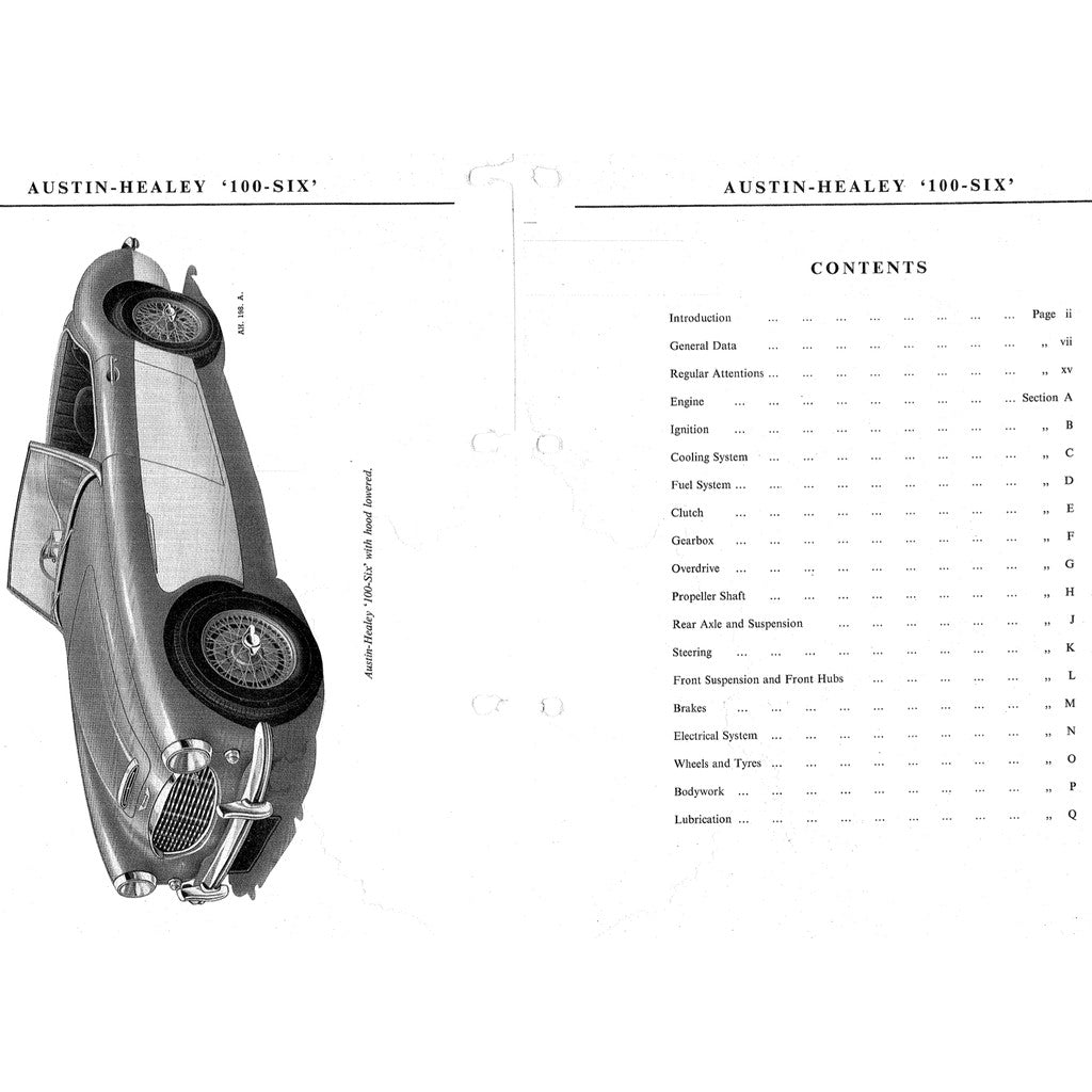 [CLASSIC] AUSTIN HEALEY 100-6 (1956-1962) FACTORY SERVICE WORKSHOP MANUAL