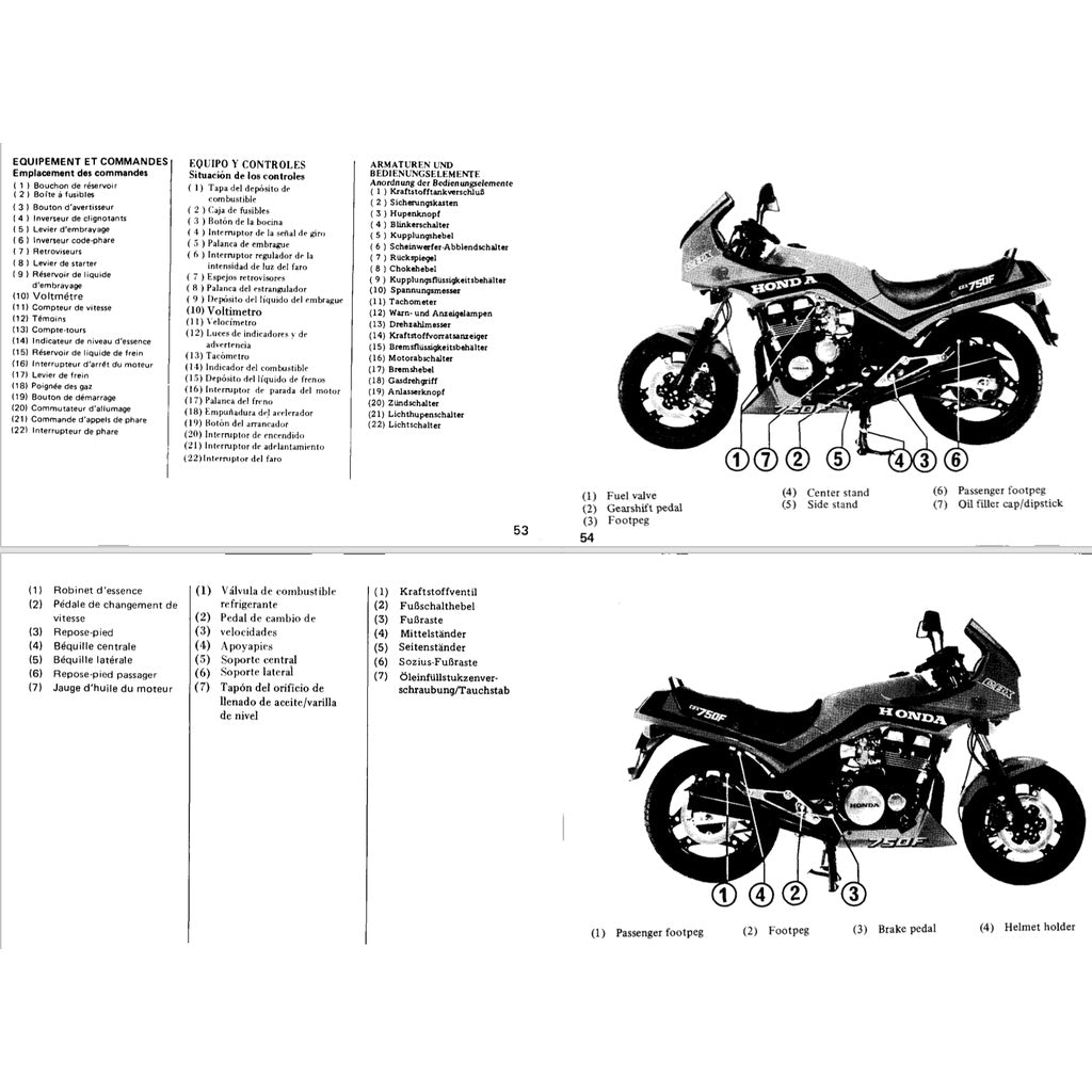 HONDA CBX 750F (1983-1988) SERVICE WORKSHOP MANUAL + PARTS CATALOGUE + OWNER'S MANUAL