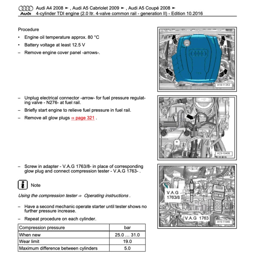 AUDI ENGINE SERVICE WORKSHOP MANUAL