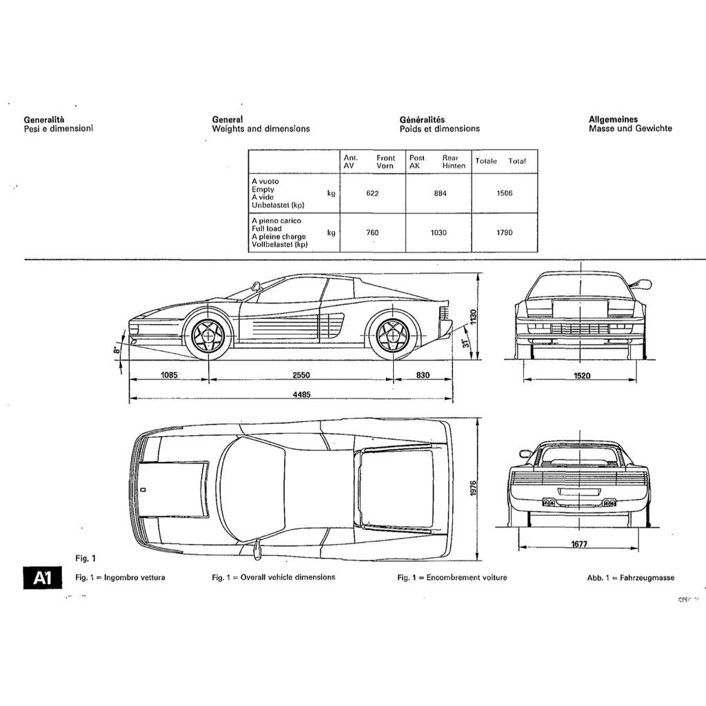 FERRARI TESTAROSSA F110 (1984-1991) SERVICE WORKSHOP MANUAL + PARTS CATALOGUE