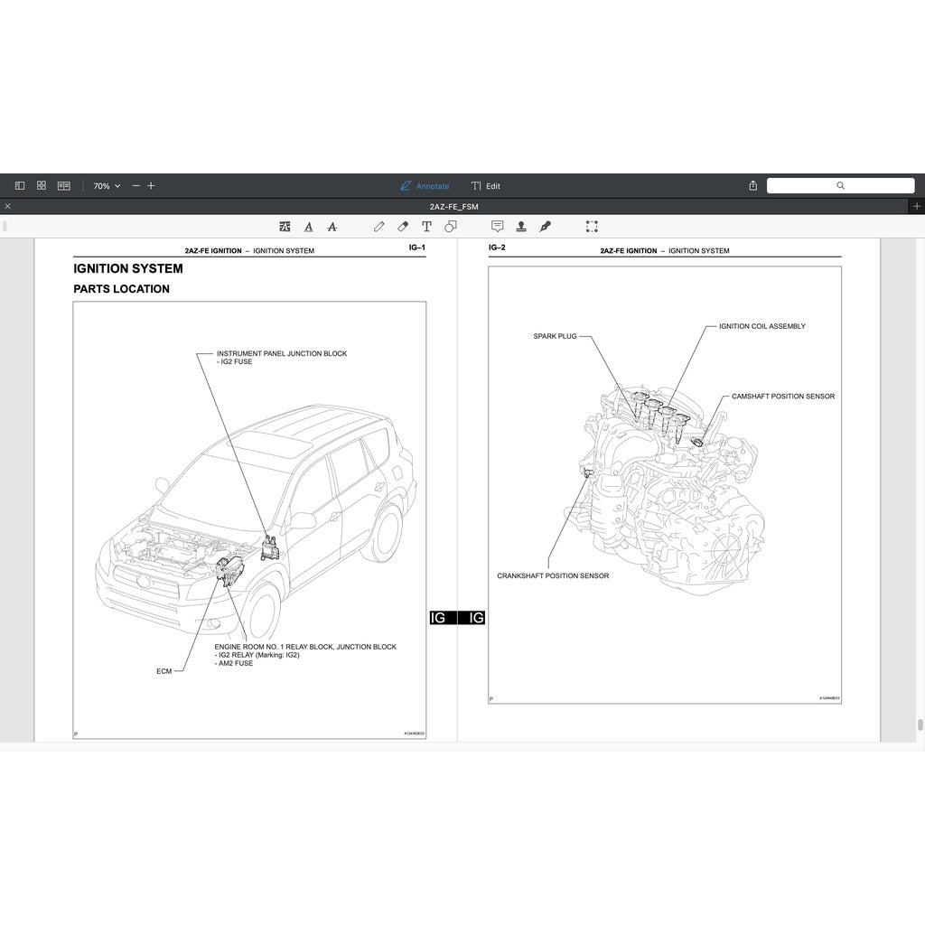 TOYOTA ENGINE 2AZ-FE SERVICE REPAIR WORKSHOP MANUAL