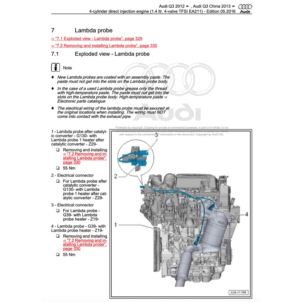 AUDI Q3 8U (2011-2018) SERVICE WORKSHOP MANUAL