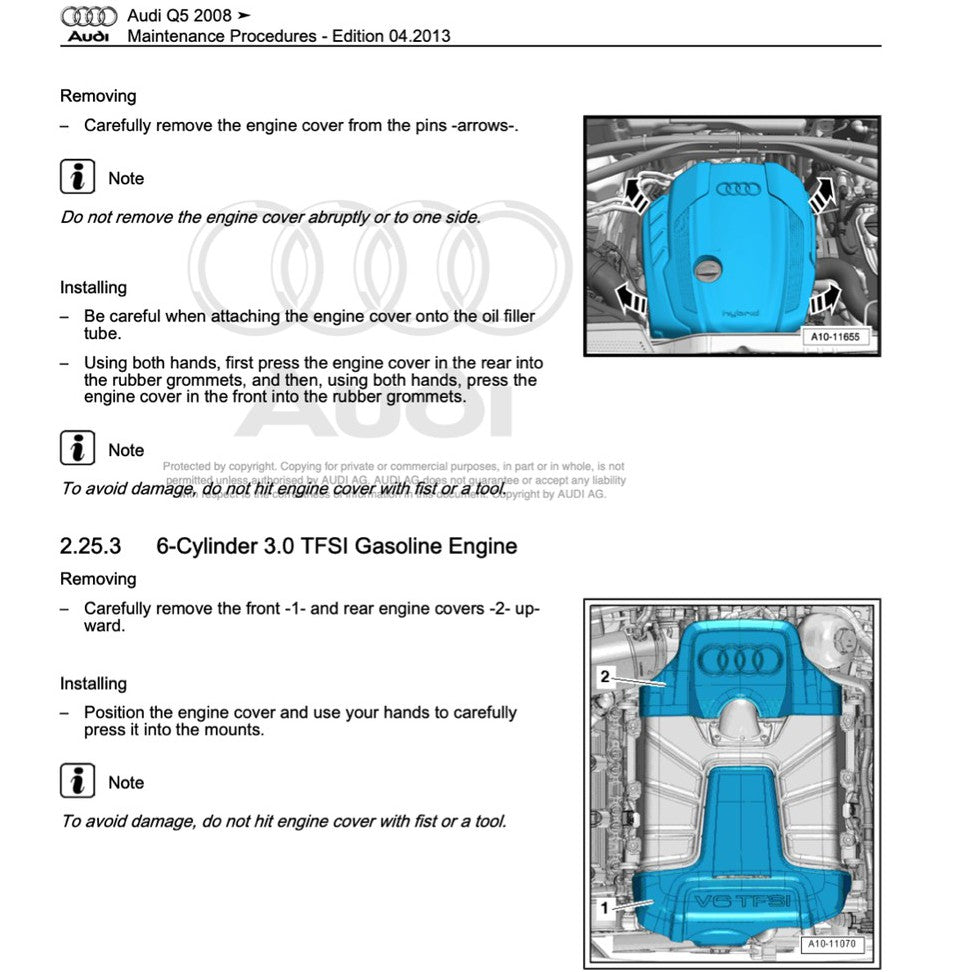 Audi Q5 8R (2008-2017) FACTORY SERVICE WORKSHOP MANUAL