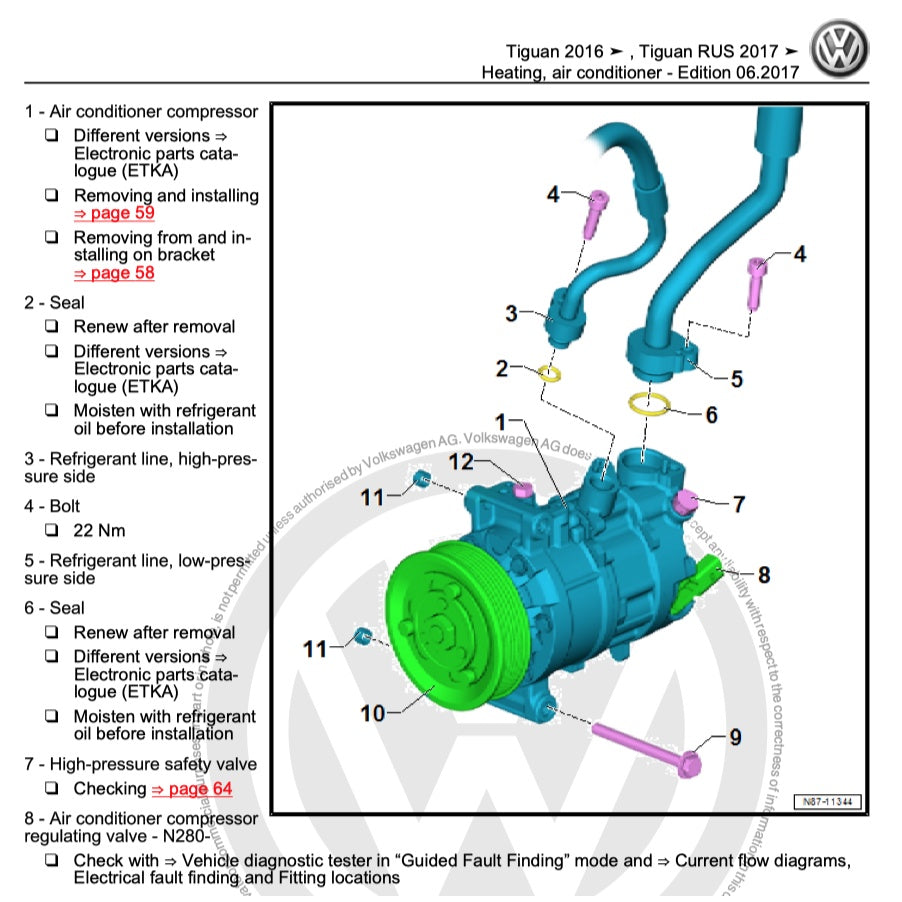 VW TIGUAN II AD/BW (2016+) SERVICE WORKSHOP MANUAL