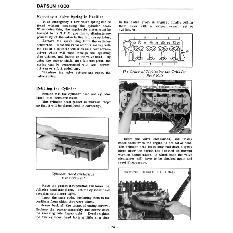 DATSUN 1000 B10 (1966-1969) SERVICE WORKSHOP MANUAL