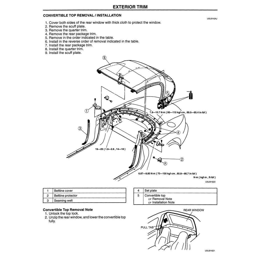 MAZDA MX-5 MIATA NA SERIES (1997) SERVICE WORKSHOP MANUAL