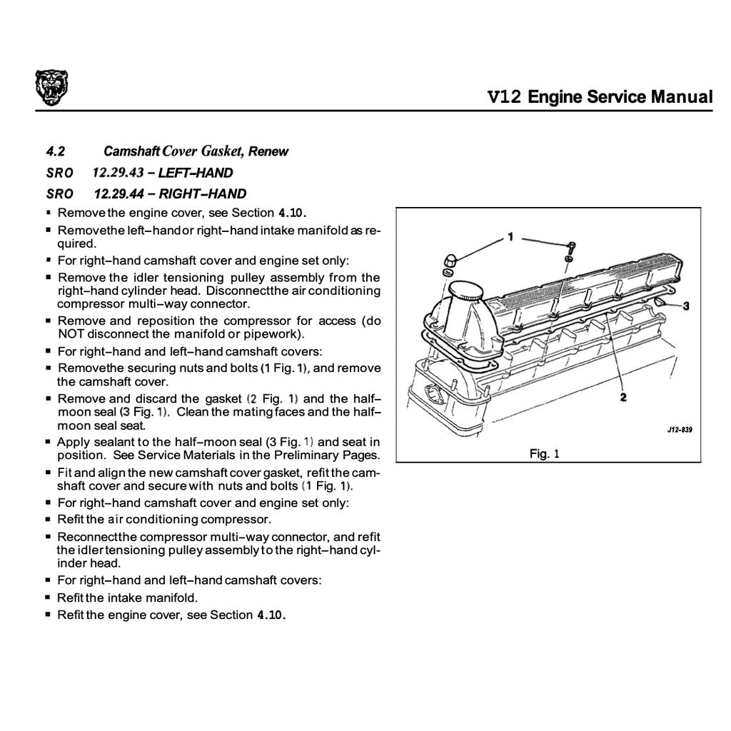 JAGUAR XJ6-XJ12 X300 SERIES (1993-1997) SERVICE WORKSHOP MANUAL