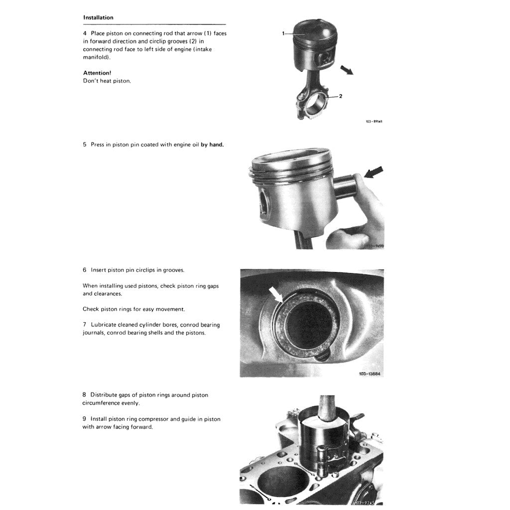 MERCEDES-BENZ ENGINE M110 (1980–1996) SERVICE WORKSHOP MANUAL