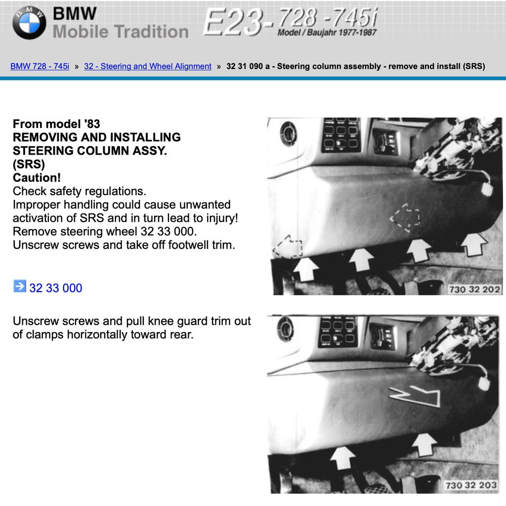BMW 728-745i E23 (1977-1986) FACTORY SERVICE REPAIR WORKSHOP MANUAL
