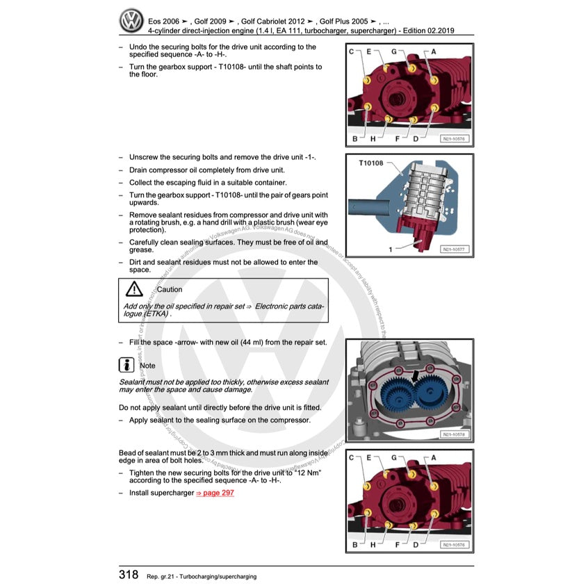 VW SCIROCCO (2009-2017) SERVICE WORKSHOP MANUAL