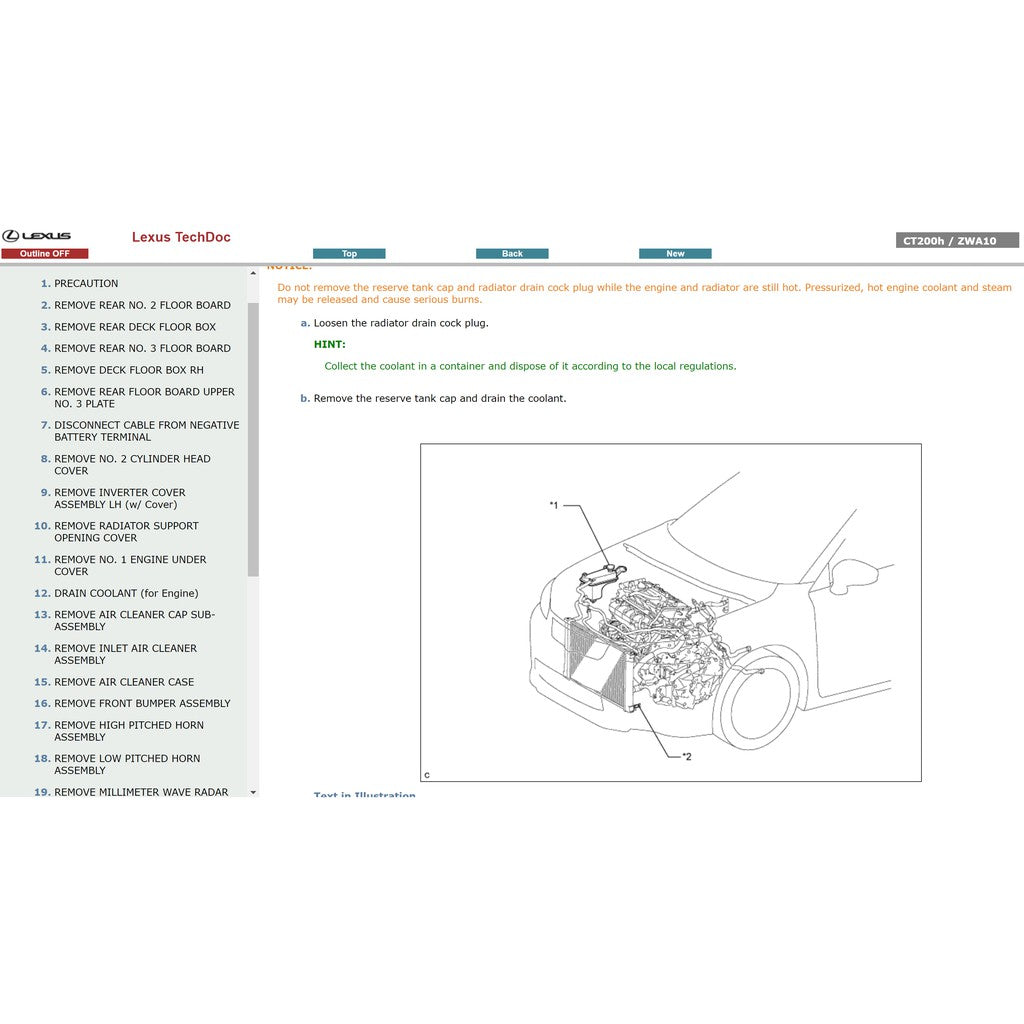 LEXUS CT200h (2011-2017) SERVICE WORKSHOP MANUAL