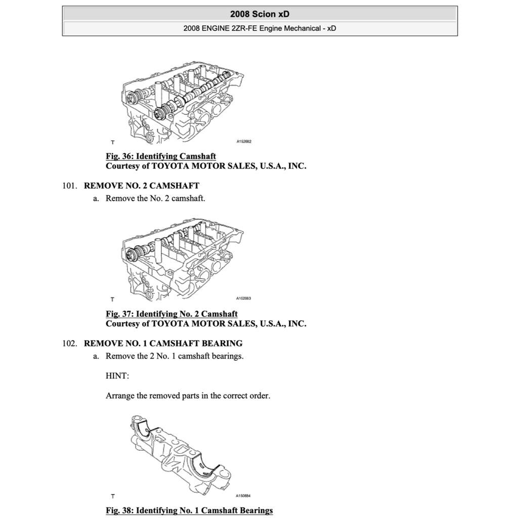 TOYOTA IST SCION XD ZSP110 (20078-2016) SERVICE WORKSHOP MANUAL