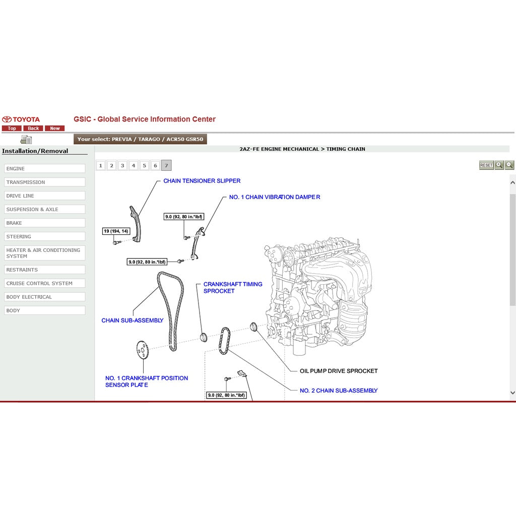 TOYOTA ESTIMA/PREVIA ACR50 /GSR50 (2006-2019) SERVICE WORKSHOP MANUAL