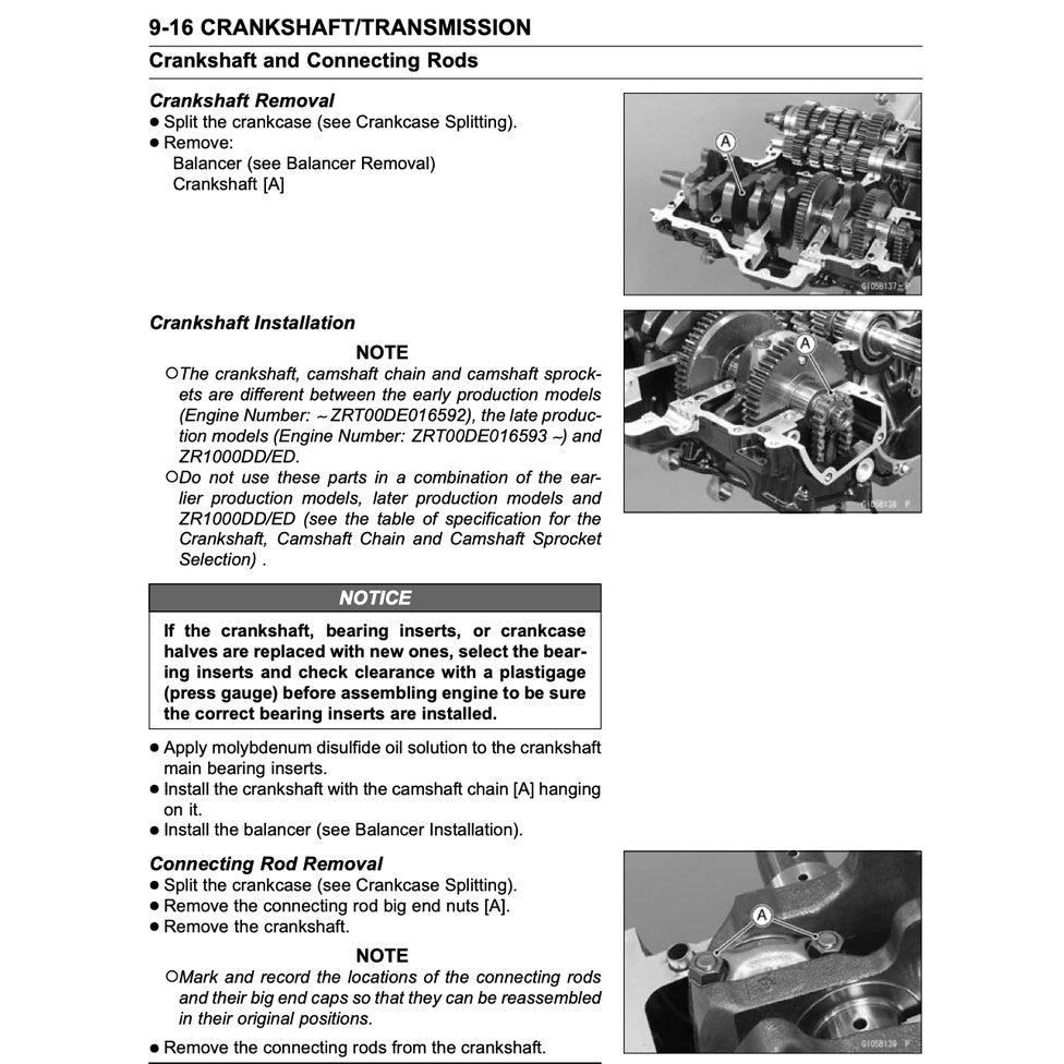 KAWASAKI Z1000 (2010-2013) SERVICE WORKSHOP MANUAL + OWNER'S MANUAL