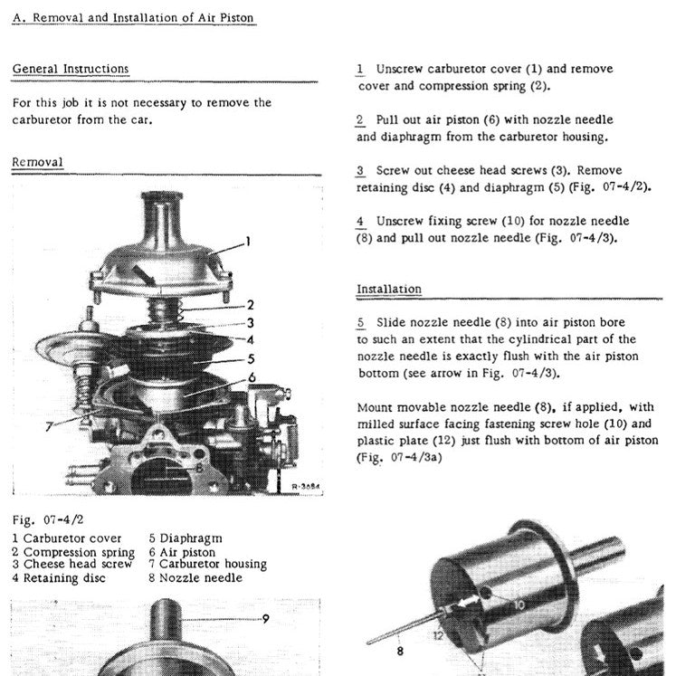 MERCEDES BENZ ENGINE M114 & M130 (1967-1976) SERVICE WORKSHOP MANUAL