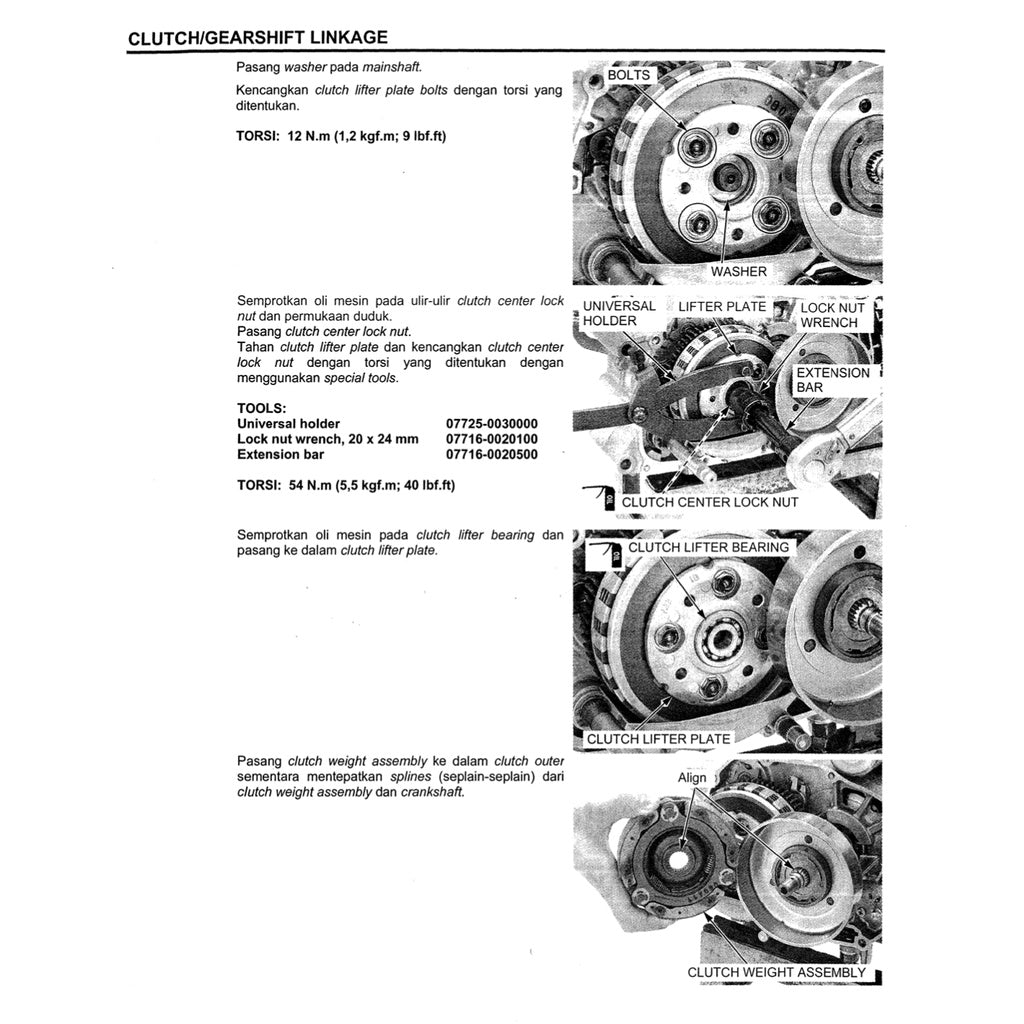 HONDA WAVE 110 SERVICE WORKSHOP MANUAL / BUKU PEDOMAN REPARASI