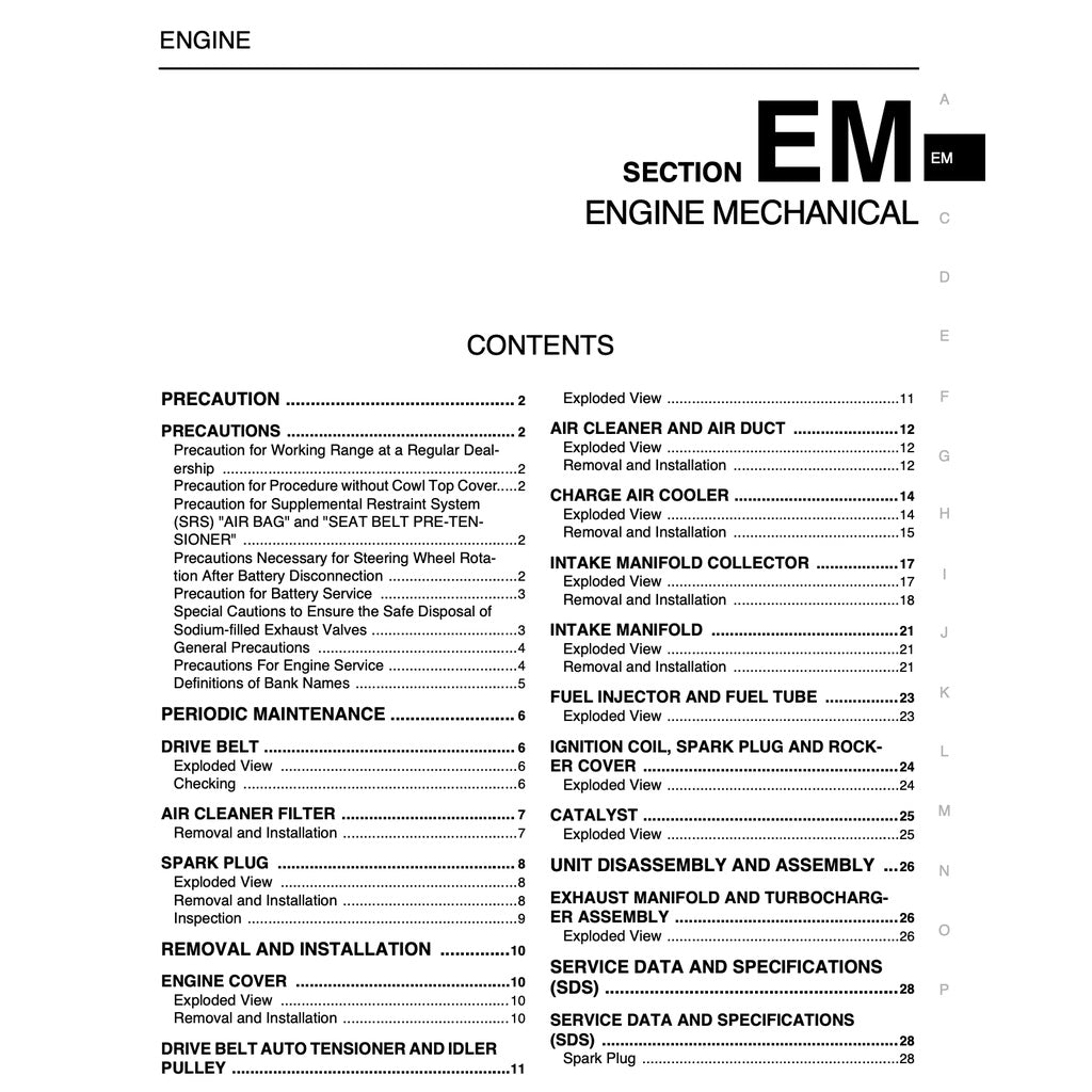 NISSAN GT-R R35 (2007-2014) SERVICE WORKSHOP MANUAL
