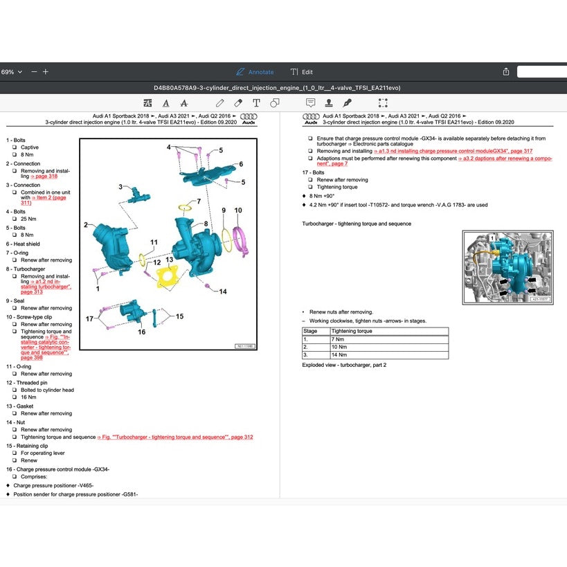 AUDI A1 (2018-2022) SERVICE WORKSHOP MANUAL