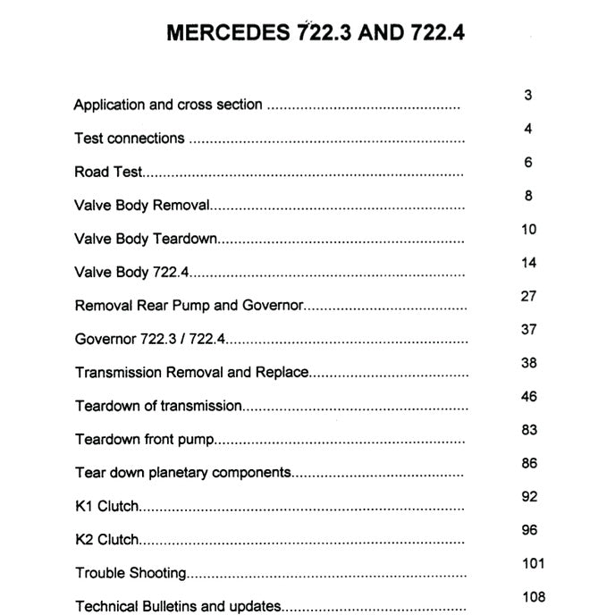 MERCEDES BENZ/G-TRONIC AUTOMATIC TRANSMISSION 722.1/2/3/4/5/6 SERVICE REPAIR MANUAL