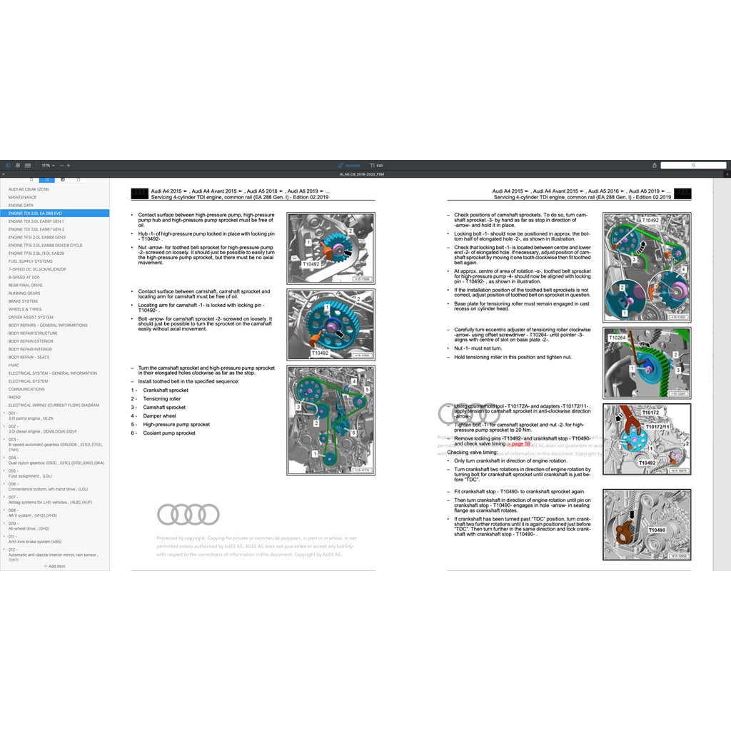 AUDI A6 C8/4K (2018-2022) SERVICE WORKSHOP MANUAL