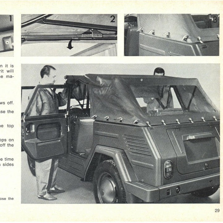 [CLASSIC] VW 181 "THING" (1968-1983) SERVICE WORKSHOP MANUAL/ PARTS LIST/ PARTS INTERCHANGE LIST/ DRIVER HANDBOOK KOMBO