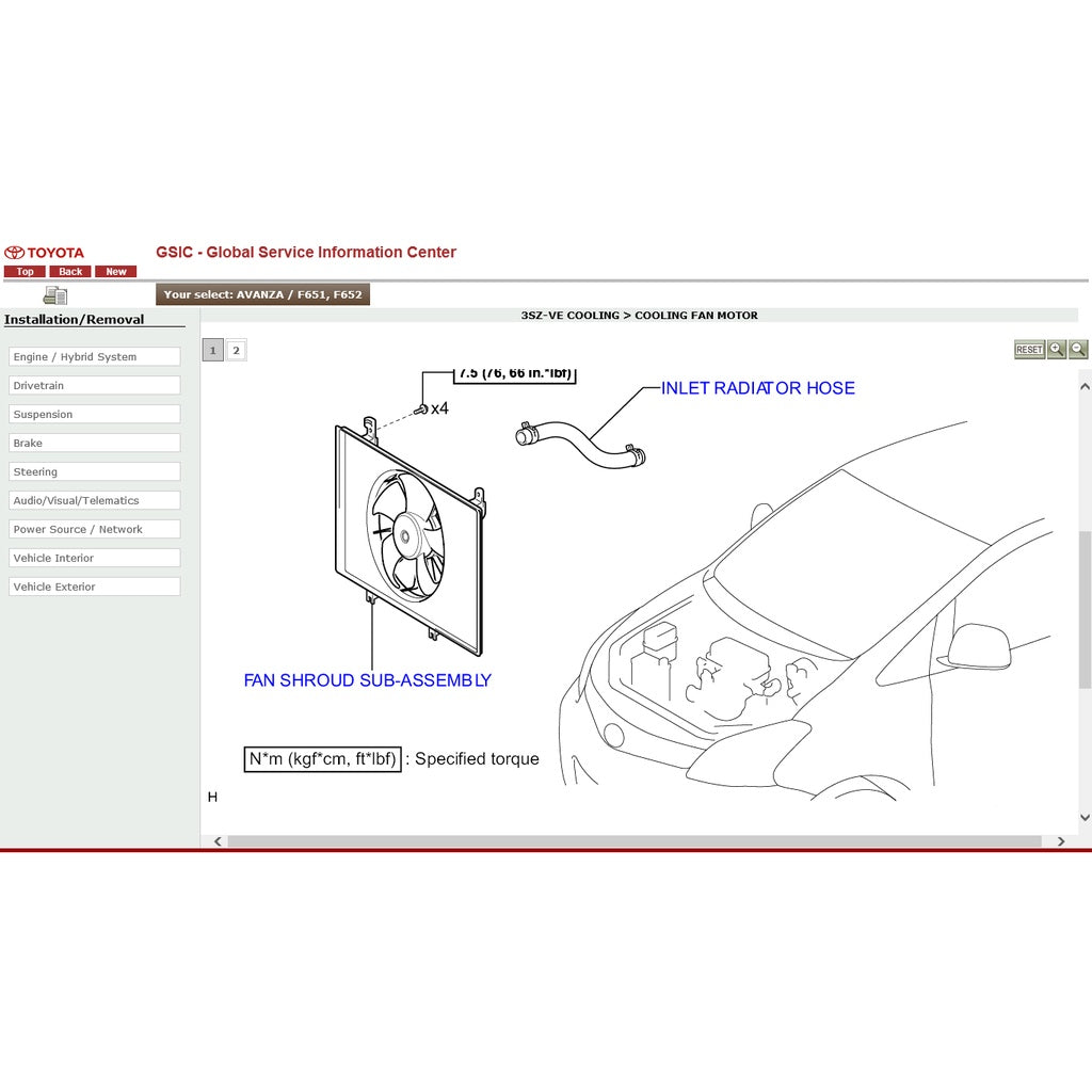 TOYOTA AVANZA F650/F651/F654 (2011-2018) SERVICE WORKSHOP MANUAL