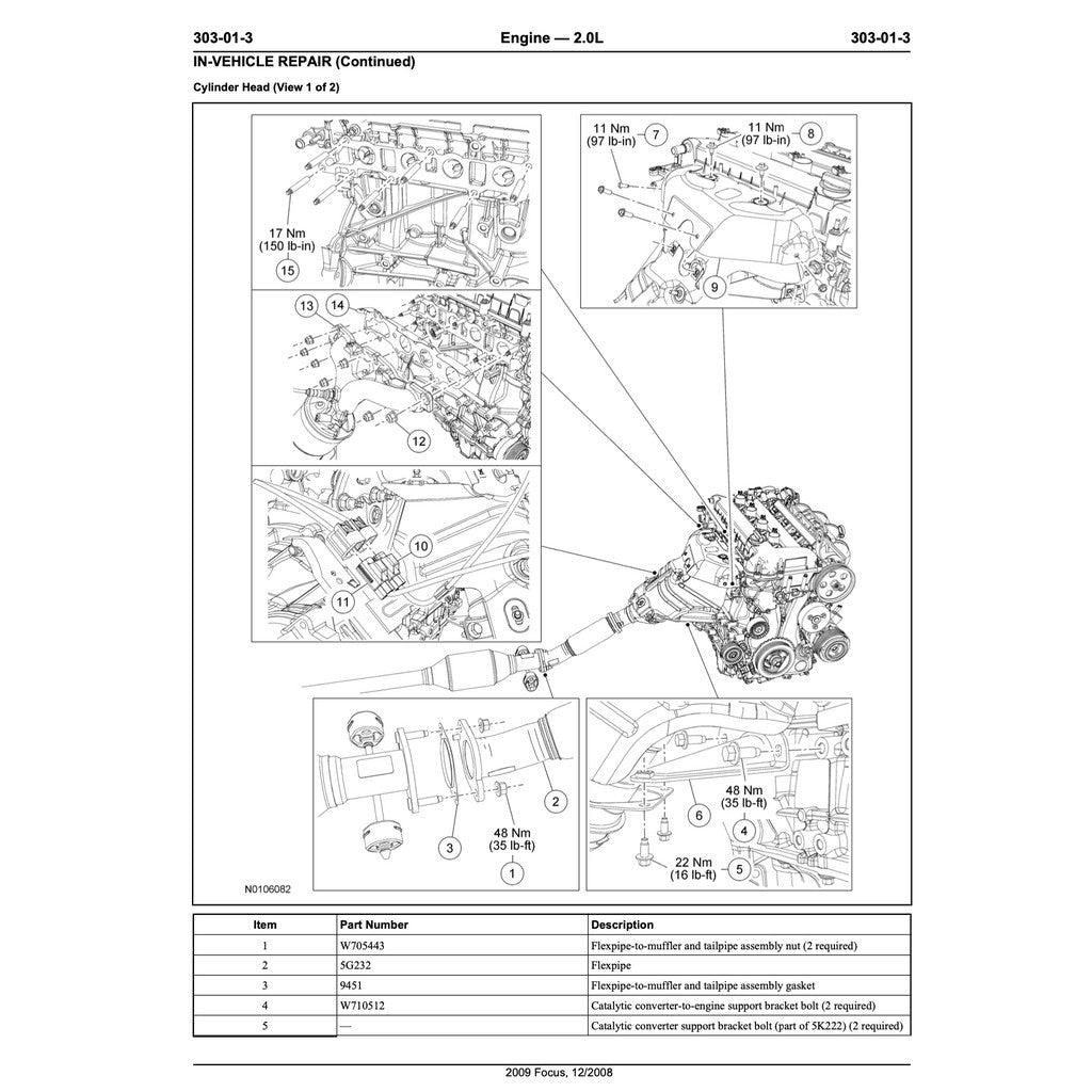 FORD DURATEC 2.0L ENGINE WORKSHOP MANUAL
