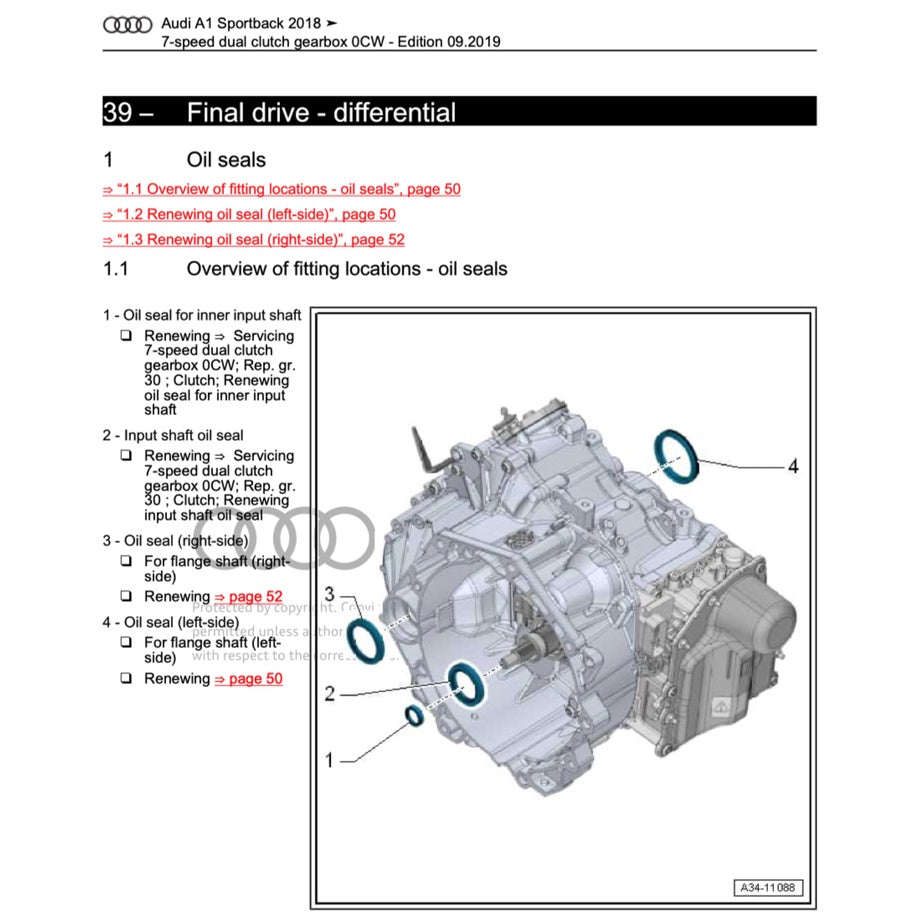 AUDI A1 (2018-2022) SERVICE WORKSHOP MANUAL