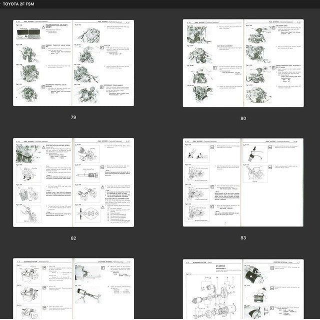 [CLASSIC] TOYOTA "F" SERIES ENGINE (1975-1988) REPAIR MANUAL