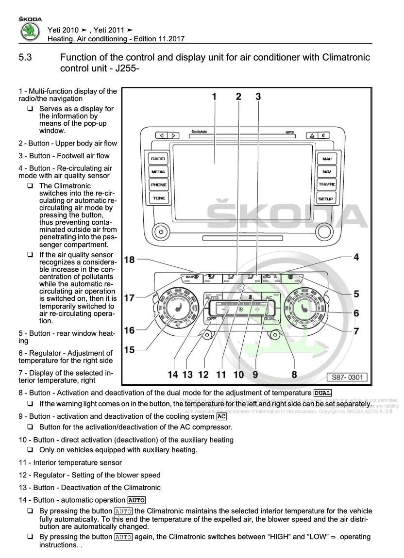 SKODA YETI 5L (2009-2017) SERVICE WORKSHOP MANUAL
