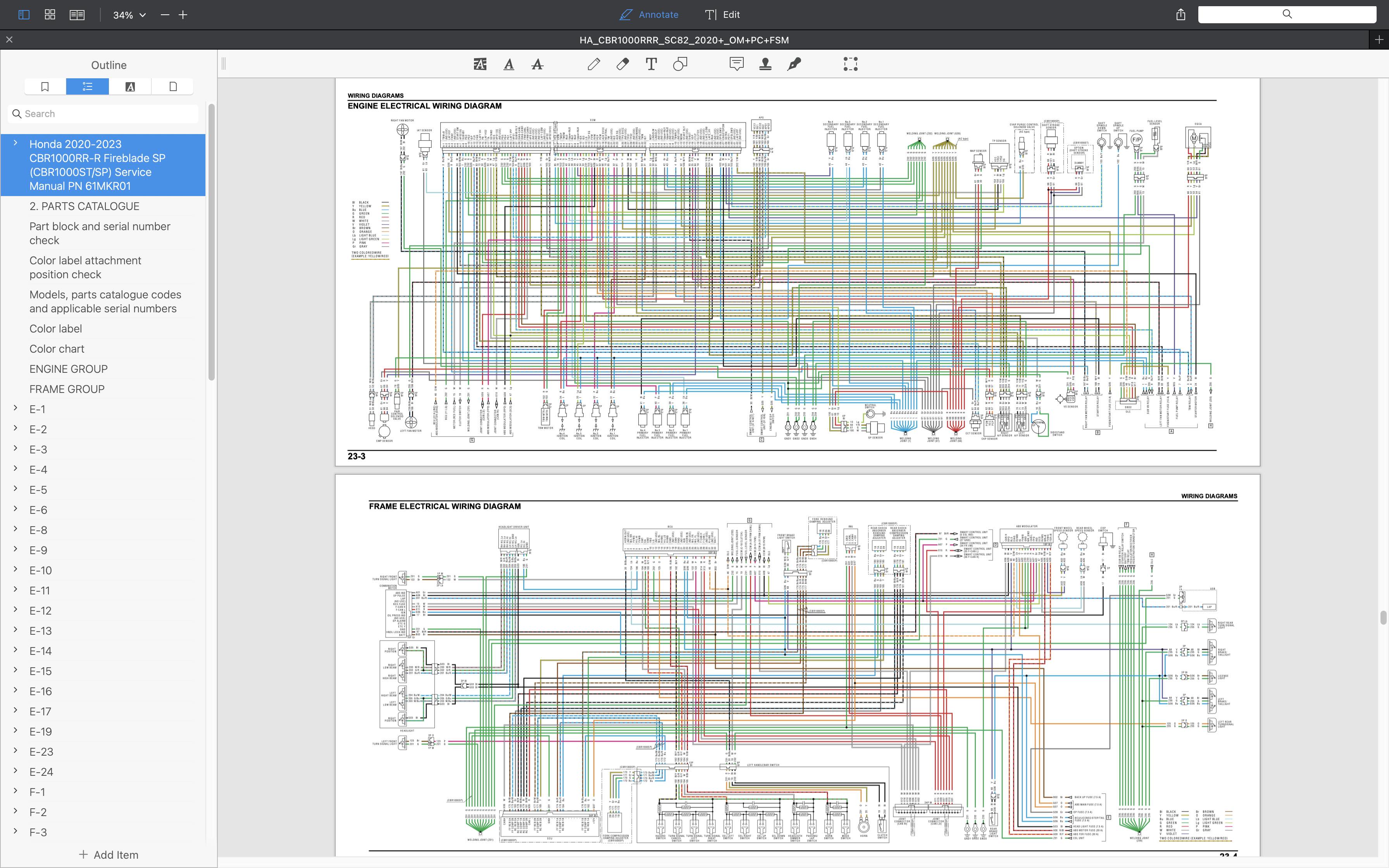 HONDA CBR1000RR-R / SP FIREBLADE SC82 (2020+) SERVICE WORKSHOP