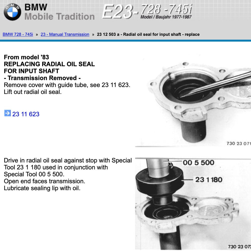 BMW 728-745i E23 (1977-1986) FACTORY SERVICE REPAIR WORKSHOP MANUAL