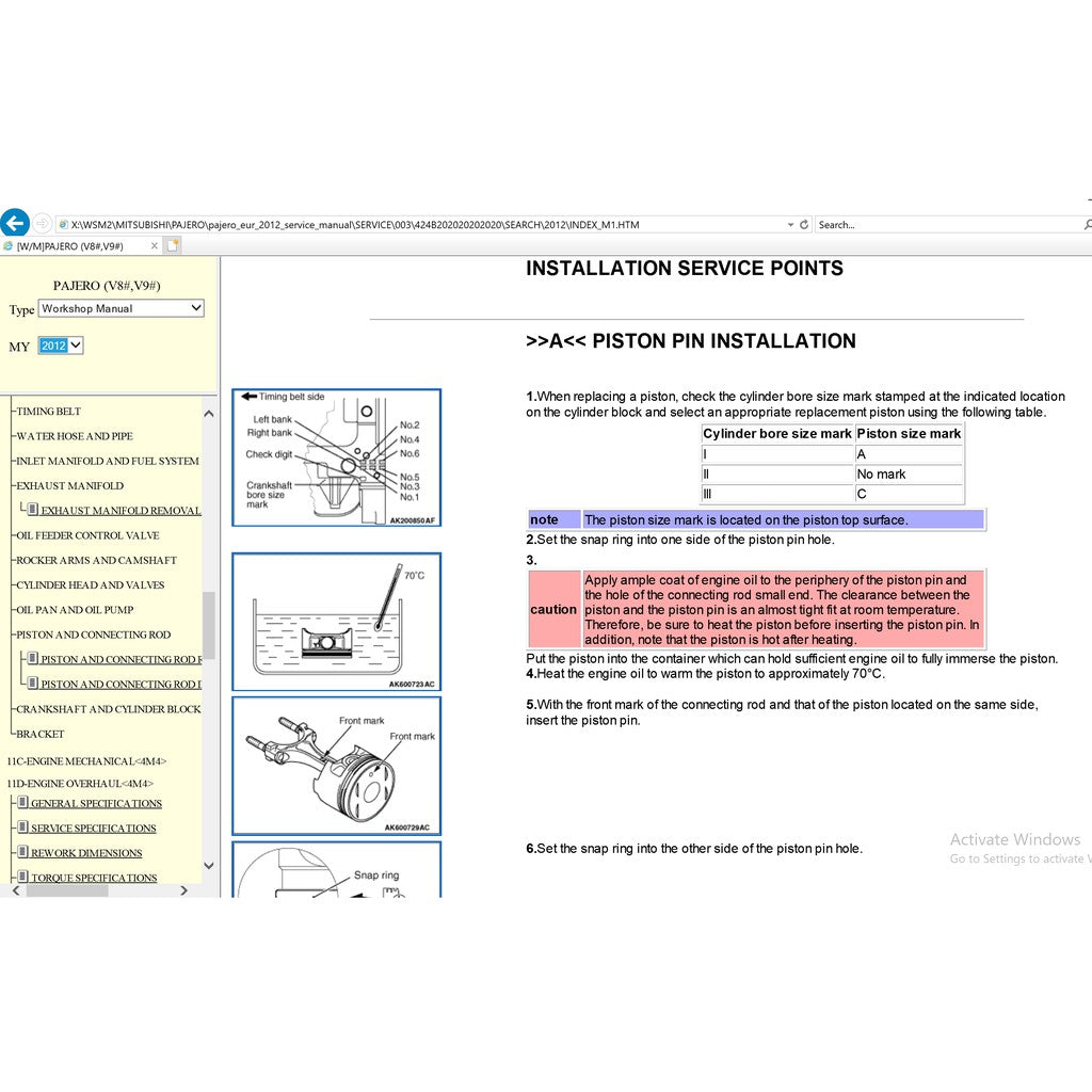 MITSUBISHI PAJERO IV V80/V90 (2006-2021) SERVICE WORKSHOP MANUAL