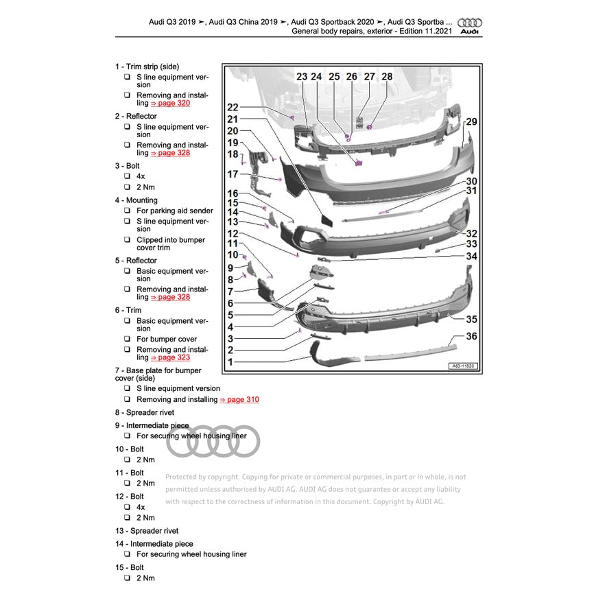 AUDI Q3 F3 (2018+) SERVICE WORKSHOP MANUAL