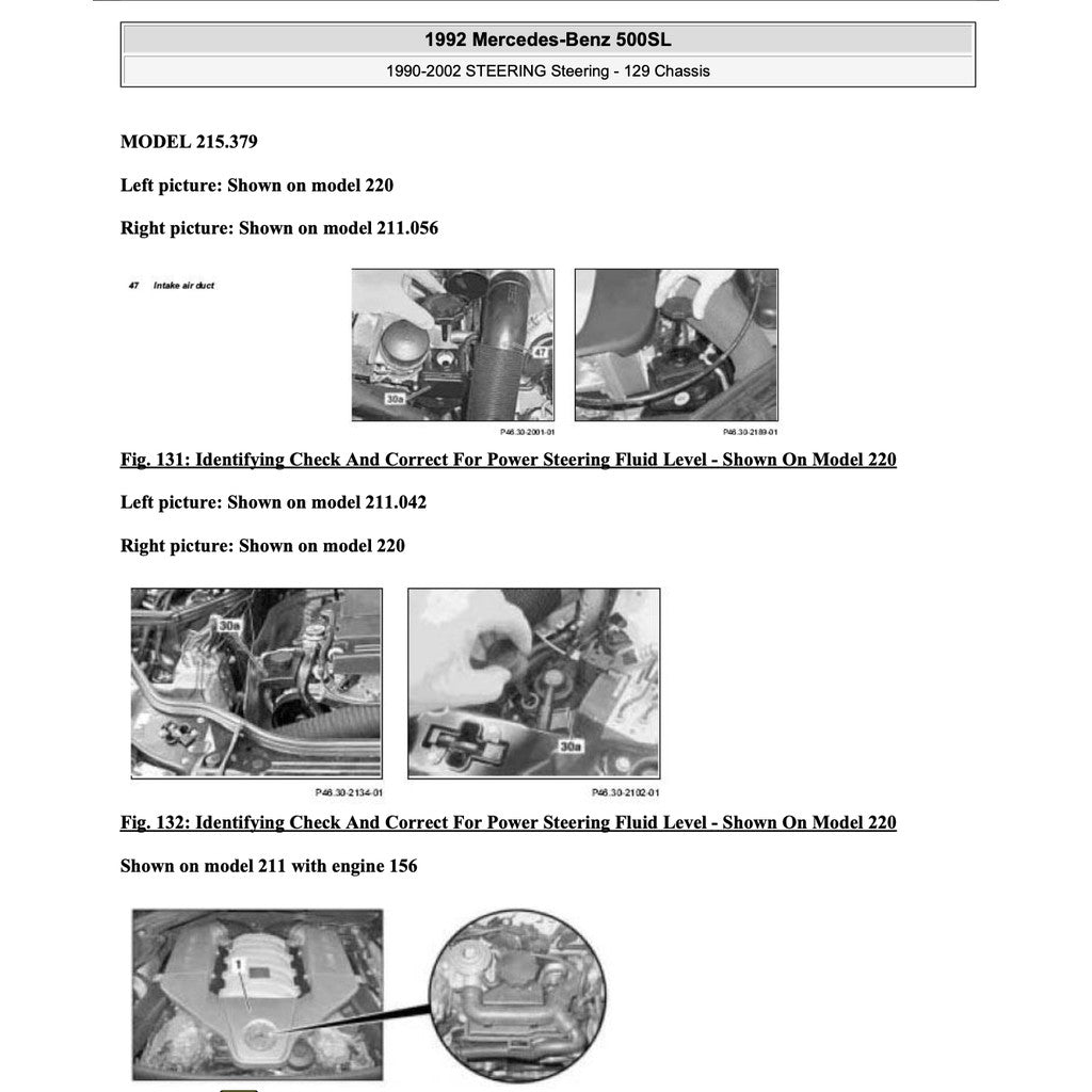 MERCEDES BENZ SL-CLASS R129 (1989-1998) SERVICE WORKSHOP MANUAL